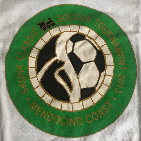 Gildan white long sleeve skunk soccer tourney T - Picture 3 of 7